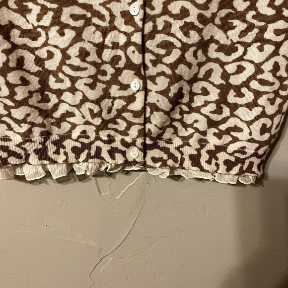 J. Crew Giraffe Print Cardigan 100% Merino Wool XS - Picture 4 of 6